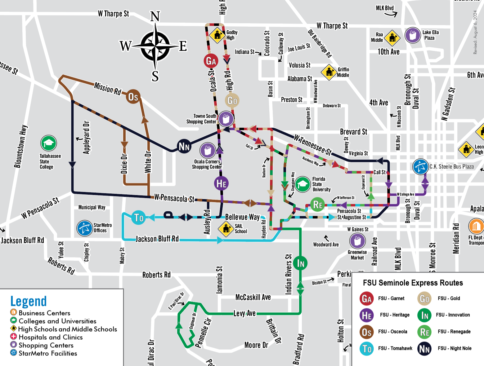 FSU Campus Route Map